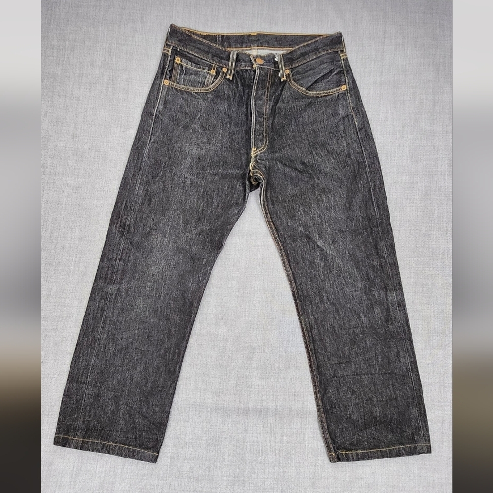 Levis 501 XX Hemmed Charcoal Wash Denim Jeans. 100% Cotton. 32×25